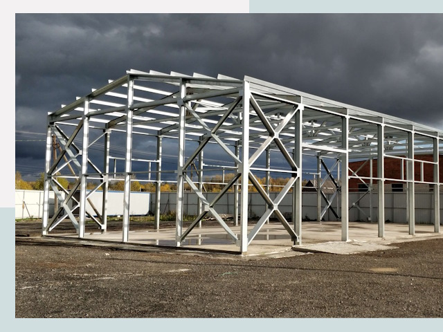 Двускатные ангары в Узловая от 611 руб. за квадрат